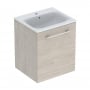 Geberit Selnova Wall Hung 1-Door Vanity Unit with Slim Rim Basin 550mm Wide - Light Hickory