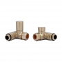 Heatwave Dual Fuel Corner Radiator Valves Pair - Brushed Brass