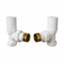 Heatwave Round Angled Radiator Valves Pair - White