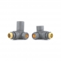 Heatwave Round Corner Radiator Valves Pair - Sand Grey