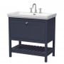 Hudson Reed Bexley Floor Standing Vanity Unit with 3TH Basin 800mm Wide - Indigo Blue