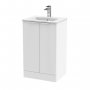 Hudson Reed Fluted Floor Standing 2-Door Vanity Unit with Basin 2 500mm Wide - Satin White