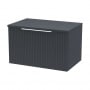 Hudson Reed Fluted Wall Hung 1-Drawer Vanity Unit with Worktop 600mm Wide - Satin Anthracite