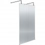 Hudson Reed Fluted Wet Room Screen with Matt Black Support Arm and Feet 1000mm Wide - 8mm Glass