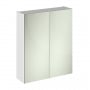 Hudson Reed Fusion Mirrored Bathroom Cabinet (50/50) 600mm Wide - Gloss White