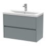 Havana Wall Hung 2-Drawer Vanity Unit with Basin 1 800mm Wide - Coastal Grey