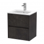 Havana Wall Hung 2-Drawer Vanity Unit with Basin 2 500mm Wide - Metallic Slate