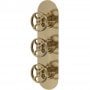 Hudson Reed Industrial Concealed Shower Valve with Diverter Triple Handle - Brushed Brass