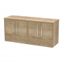 Hudson Reed Juno Wall Hung 4-Door Vanity Unit with Worktop 1200mm Wide - Autumn Oak