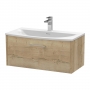 Hudson Reed Juno Wall Hung 1-Drawer Vanity Unit with Basin 4 800mm Wide - Autumn Oak