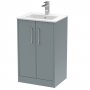 Hudson Reed Juno Floor Standing 2-Door Vanity Unit with Basin 2 500mm Wide - Coastal Grey