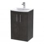 Hudson Reed Juno Floor Standing 2-Door Vanity Unit with Basin 4 500mm Wide - Metallic Slate