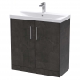 Hudson Reed Juno Floor Standing 2-Door Vanity Unit with Basin 3 800mm Wide - Metallic Slate