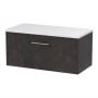 Hudson Reed Juno Wall Hung 1-Drawer Vanity Unit with Sparkling White Worktop 800mm Wide - Metallic Slate