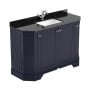 Hudson Reed Old London Angled Floor Standing Vanity Unit with 1TH Black Marble Top Basin 1200mm Wide - Twilight Blue