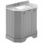 Hudson Reed Old London Angled Floor Standing Vanity Unit with 3TH Grey Marble Top Basin 750mm Wide - Storm Grey