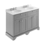 Hudson Reed Old London Floor Standing Vanity Unit with 3TH Grey Marble Top Basin 1200mm Wide - Storm Grey