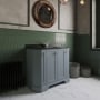 Hudson Reed Old London Angled Floor Standing Vanity Unit with 1TH Black Marble Top Basin 1000mm Wide - Storm Grey