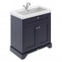 Hudson Reed Old London Floor Standing Vanity Unit with 1TH Classic Basin 800mm Wide - Twilight Blue