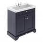 Hudson Reed Old London Floor Standing Vanity Unit with 3TH Classic Basin 800mm Wide - Twilight Blue