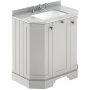 Hudson Reed Old London Angled Floor Standing Vanity Unit with 3TH Grey Marble Top Basin 750mm Wide - Timeless Sand