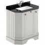 Hudson Reed Old London Angled Floor Standing Vanity Unit with 1TH Black Marble Top Basin 750mm Wide - Timeless Sand