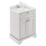 Hudson Reed Old London Floor Standing Vanity Unit with 1TH White Marble Top Rectangular Basin 600mm Wide - Timeless Sand