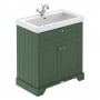 Hudson Reed Old London Floor Standing Vanity Unit with 1TH Classic Basin 800mm Wide - Hunter Green