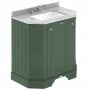 Hudson Reed Old London Angled Floor Standing Vanity Unit with 3TH Grey Marble Top Basin 750mm Wide - Hunter Green