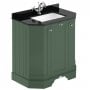 Hudson Reed Old London Angled Floor Standing Vanity Unit with 1TH Black Marble Top Basin 750mm Wide - Hunter Green