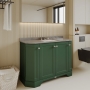 Hudson Reed Old London Angled Floor Standing Vanity Unit with 3TH Grey Marble Top Basin 1200mm Wide - Hunter Green