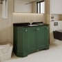 Hudson Reed Old London Angled Floor Standing Vanity Unit with 1TH Black Marble Top Basin 1200mm Wide - Hunter Green