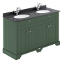 Hudson Reed Old London Floor Standing Vanity Unit with 1TH Black Marble Top Basin 1200mm Wide - Hunter Green