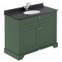 Hudson Reed Old London Floor Standing Vanity Unit with 1TH Black Marble Top Basin 1000mm Wide - Hunter Green