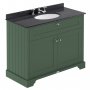 Hudson Reed Old London Floor Standing Vanity Unit with 3TH Black Marble Top Basin 1000mm Wide - Hunter Green