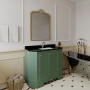 Hudson Reed Old London Angled Floor Standing Vanity Unit with 1TH Black Marble Top Basin 1000mm Wide - Hunter Green