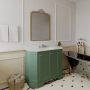 Hudson Reed Old London Angled Floor Standing Vanity Unit with 3TH White Marble Top Basin 1000mm Wide - Hunter Green