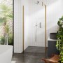 Hudson Reed Outer Framed Brushed Brass Wetroom Screen with Support Bar 1200mm W x 1950mm H - 8mm Glass