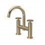 Hudson Reed Revolution Bath Filler Tap Pillar Mounted - Brushed Brass