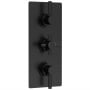 Hudson Reed Tec Pura Concealed Shower Valve Triple Handle - Matt Black