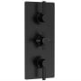 Hudson Reed Tec Pura Concealed Shower Valve with Diverter Triple Handle - Matt Black