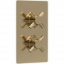 Hudson Reed Tec Crosshead Concealed Shower Valve Dual Handle - Brushed Brass