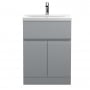 Hudson Reed Urban Floor Standing Vanity Unit with Basin 1 Satin Grey - 600mm Wide