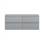 Hudson Reed Urban Wall Hung 4-Drawer Vanity Unit with Worktop 1200mm Wide - Satin Grey