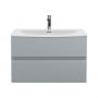 Hudson Reed Urban Wall Hung 2-Drawer Vanity Unit with Basin 4 Satin Grey - 800mm Wide