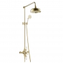 JTP Grosvenor Exposed Thermostatic Shower Mixer with Fixed Shower Head and Shower Kit - Brushed Brass