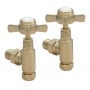 JTP Grosvenor Angled Radiator Valve Pair - Brushed Brass