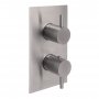 JTP Inox Thermostatic Concealed 2 Outlets Shower Valve Dual Handle - Stainless Steel