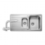Leisure Aria 1.5 Bowl Stainless Steel Kitchen Sink with Aquadrift Tap & Waste Kit 950mm L x 508mm W - Satin