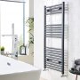 Prestige K-Rail Straight Heated Towel Rail 800mm H x 500mm W - Anthracite